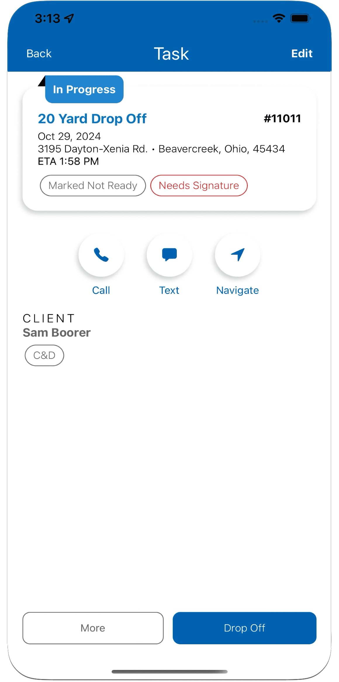 Unassigned tasks list in driver dispatch app with assign option